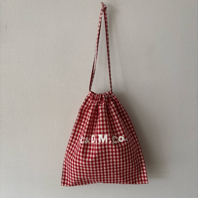 オールドマンズテーラー GINGHAM CHECK DRAWSTRING BAG(L) | i