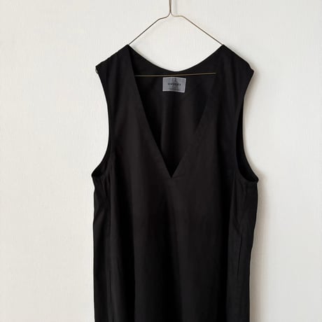 OUVERT 60/-ツイルF-COLD 深Vネックノースリーブワンピース