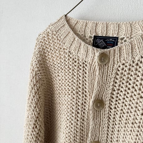 PARIS DE AOUNE   ネパール手編みKNIT クルーネックカーディガン