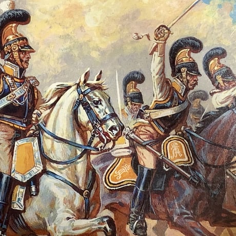 完成品★動かせる!  フランス軍ナポレオン騎兵 1810-1814　4体セット　合戦ジオラマ　模型　ジオラマ