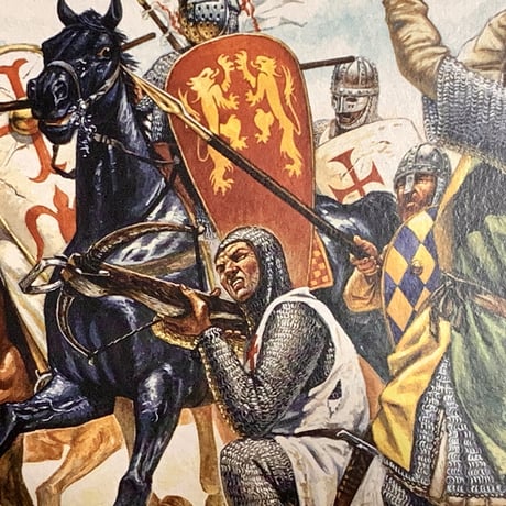 完成品★動かせる!  THE KNIGHTS 11世紀 十字軍兵士　５体セット　合戦ジオラマ　模型　ジオラマ