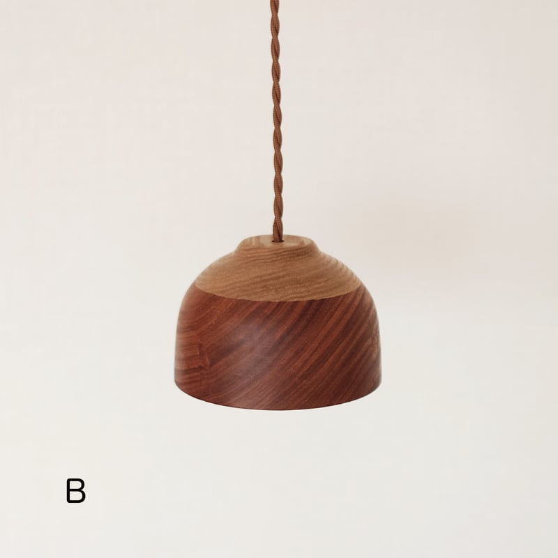 木製ランプ 2個セット モダンデザイン 花梨とタモのランプ（A/B