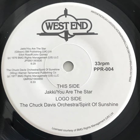 PPR-004 JAKKI/THE CHUCK DAVIS ORCHESTRA