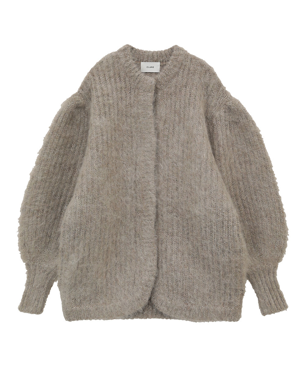 Clane カラーモヘアシャギーカーディガン