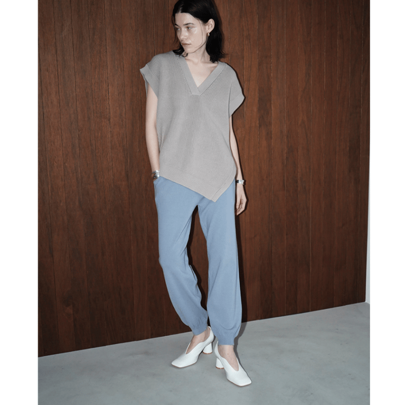 CLANE | W FACE ASYMMETRY KNIT VEST | ABIENTOT