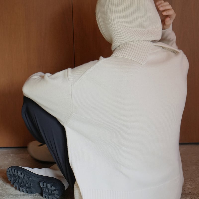CLANE｜WIDE KNIT TOPS BALACLAVA SET | ABIENTOT O
