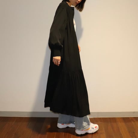 バンドカラーシャツワンピース
