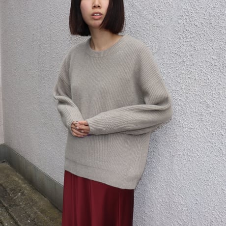 Dignite collier | ラメクルーネックニット