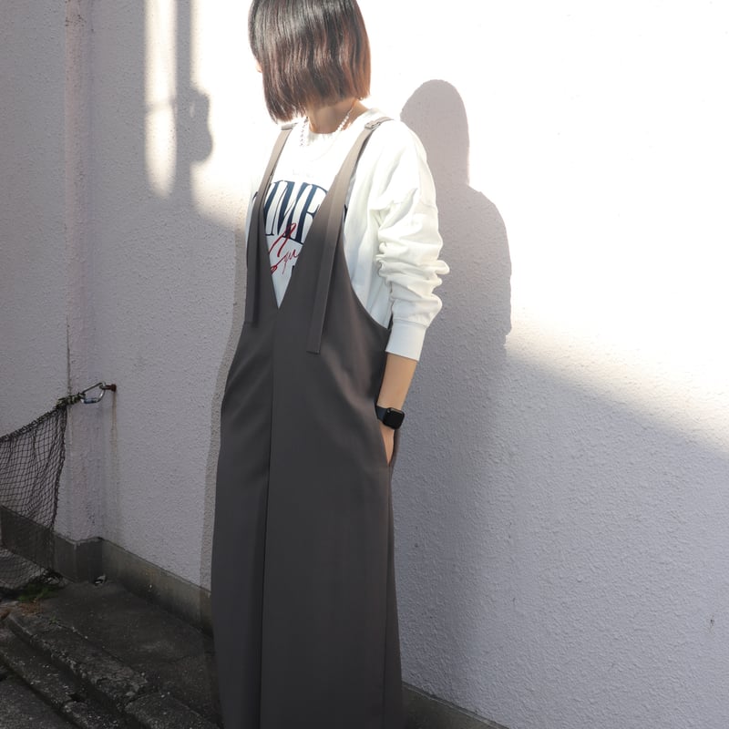 DOUDOUサロペット オーバーオール 深Vワイドコンビネゾン