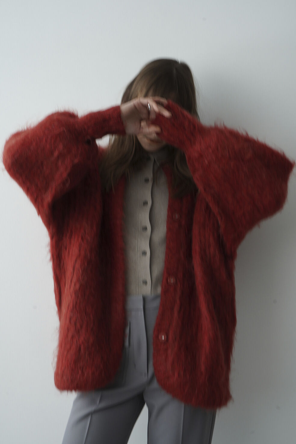 CLANE | COLOR MOHAIR SHAGGY CARDIGAN | ABIENTOT...