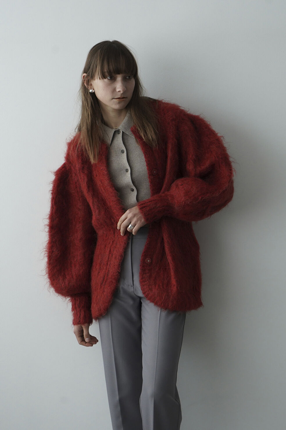 CLANE | COLOR MOHAIR SHAGGY CARDIGAN | ABIENTOT