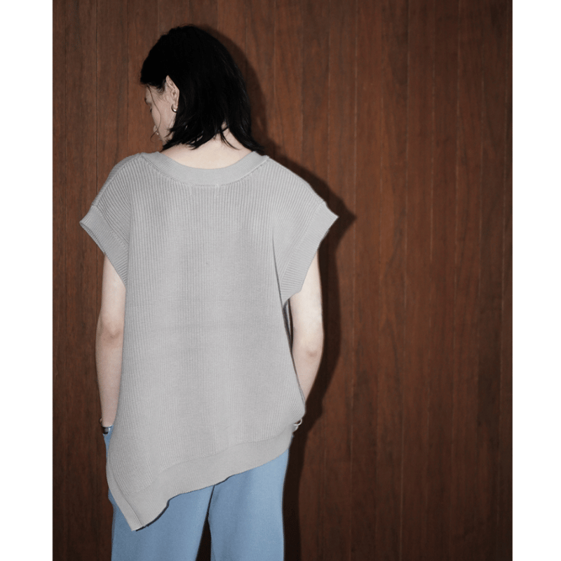 CLANE | W FACE ASYMMETRY KNIT VEST | ABIENTOT