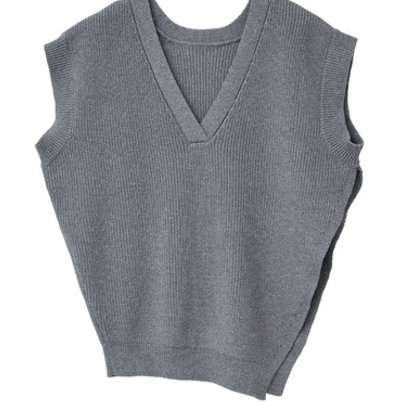 W FACE ASYMMETRY KNIT VEST