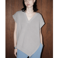 CLANE |  W FACE ASYMMETRY KNIT VEST