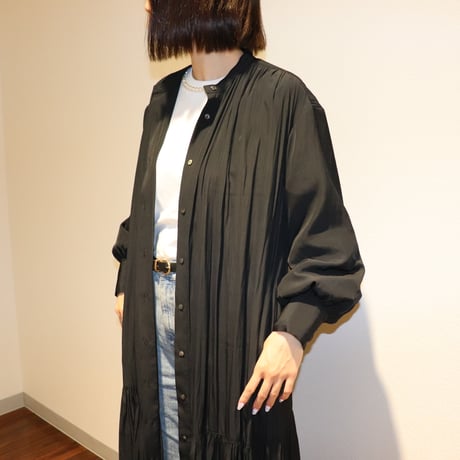 バンドカラーシャツワンピース