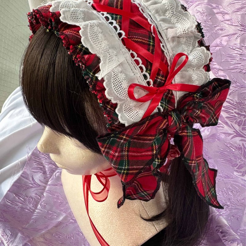 絶対死守ヘッドドレス〜RED tartan checkシリーズ〜 | BABY Sanctuary