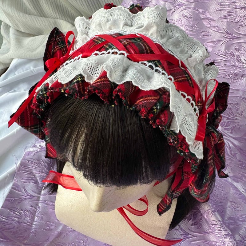 絶対死守ヘッドドレス〜RED tartan checkシリーズ〜 | BABY Sanctuary