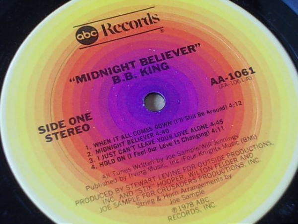 LPレコード BBキング B.B.KING『MIDNIGHT BELIEVER』 輸入盤 US