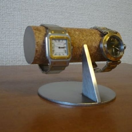 腕時計スタンド　男性用太い丸パイコルク貼り腕時計スタンド　 ak-design