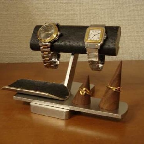腕時計スタンド　ブラックだ円パイプ腕時計、リング、アクセサリースタンド　ak-design　120816