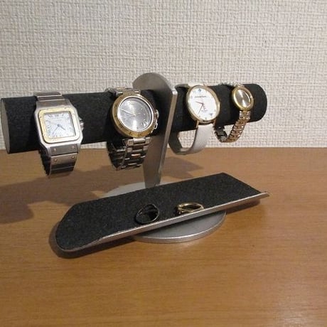 ブラックトレイ付き4本掛け腕時計ディスプレイスタンド 　受注販売 　181111