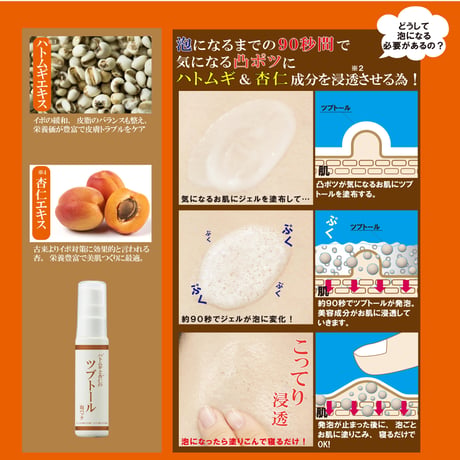 ハトムギと杏仁の　ツブトールバブルパック