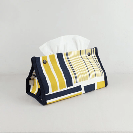 ティッシュカバー/Yellow&Navy