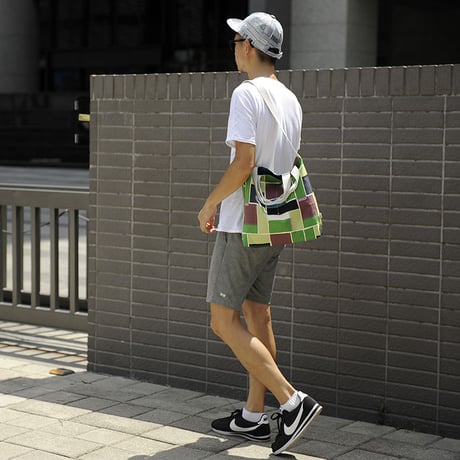 メッセンジャーバッグ/Green Block