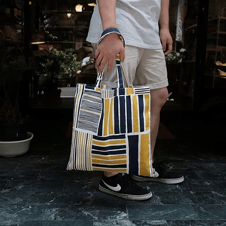 トートバッグ/Yellow&Navy