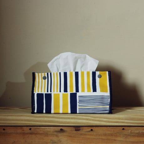 ティッシュカバー/Yellow&Navy