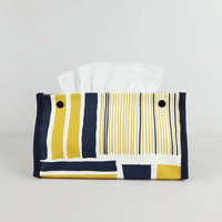 ティッシュカバー/Yellow&Navy