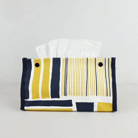 ティッシュカバー/Yellow&Navy
