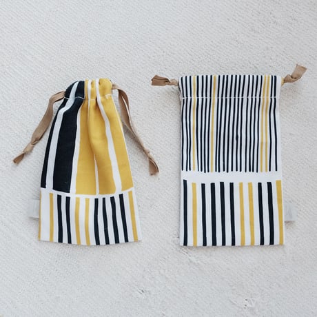 スモールドローストリングバッグ（巾着袋）/Yellow&Blue