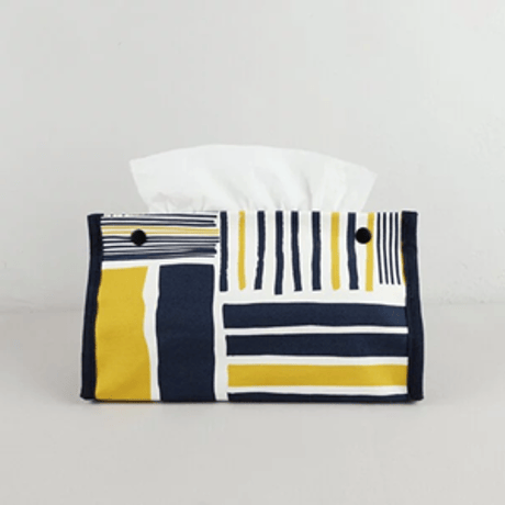 ティッシュカバー/Yellow&Navy