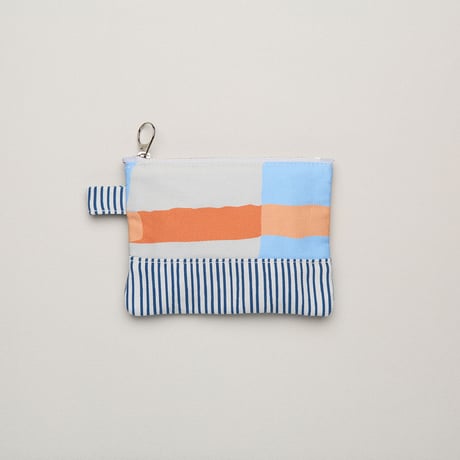 ポーチ（小）/Navy Blue × Orange&Blue
