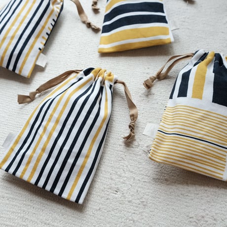 スモールドローストリングバッグ（巾着袋）/Yellow&Blue