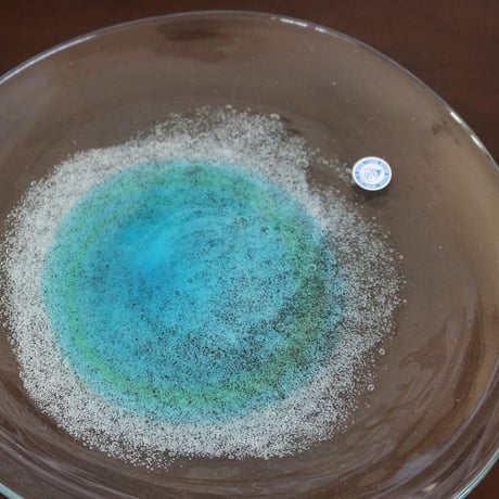 沖縄ガラス 大皿 水色