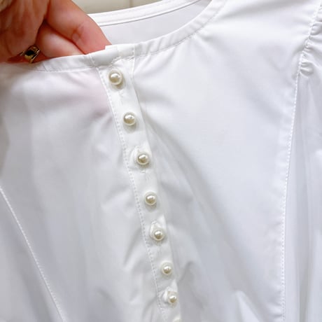 perl button blouse
