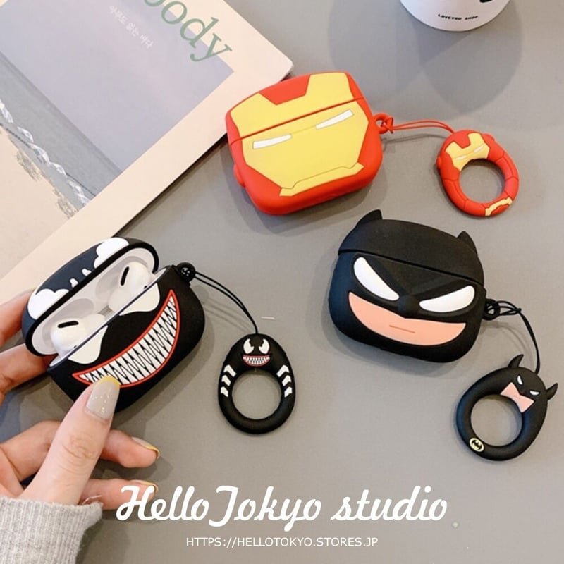 アイアンマン・バットマン3Dケース AirPodsケース 最新 プロ/第三世代 