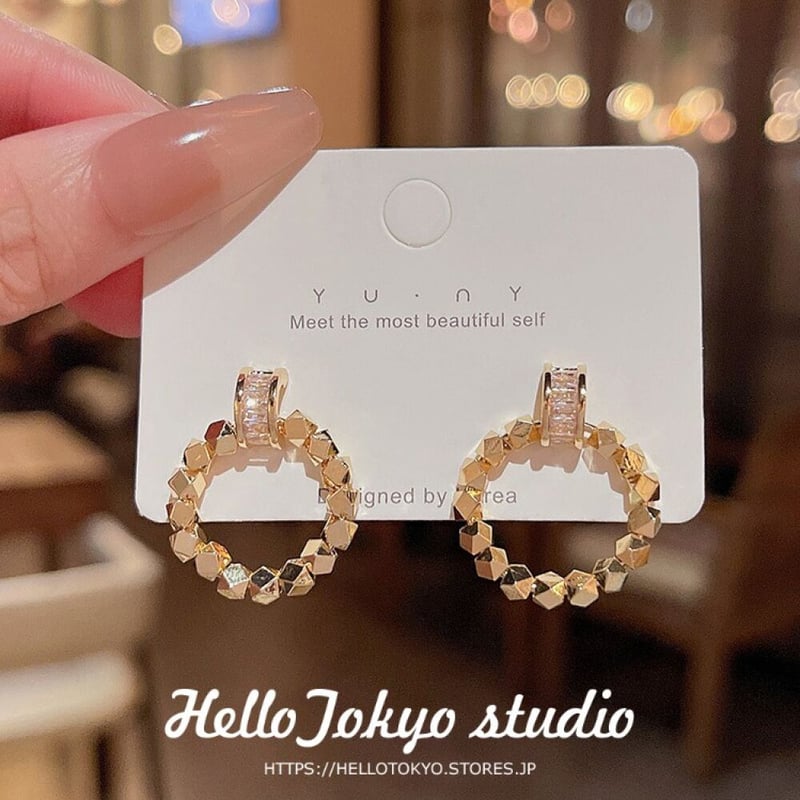 インスタ映えデザインセンスサークル ステンレス 両耳用・2個売り 