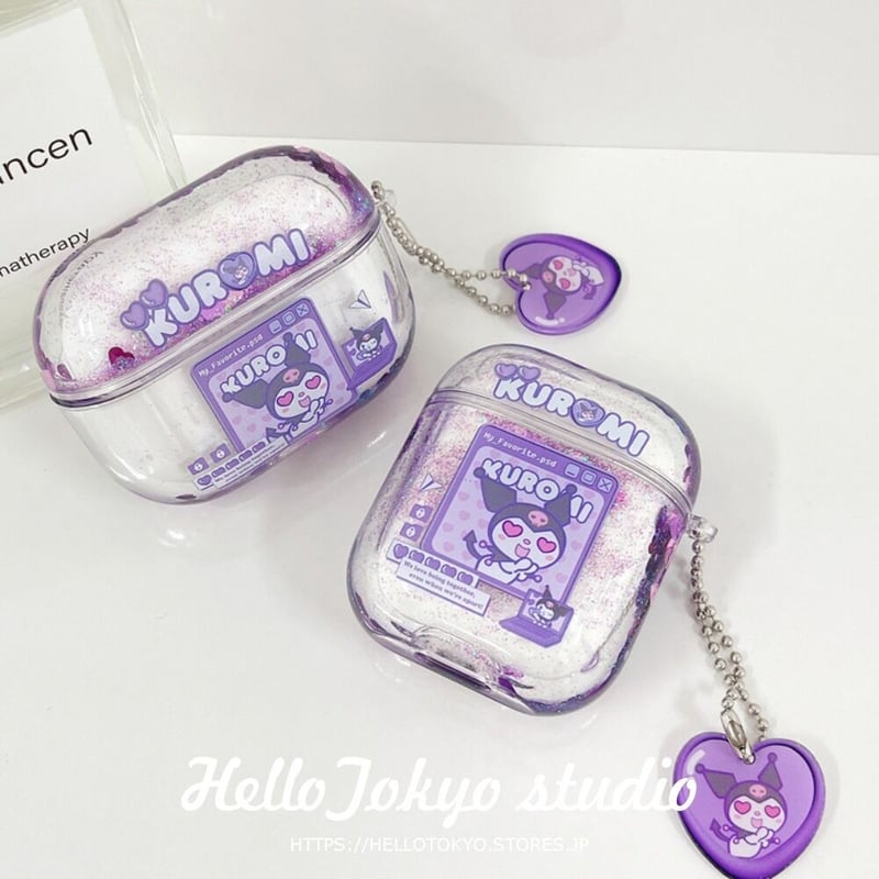 グリッター むらさき クロミ AirPodsケース 最新 Pro2/Pro/3/2/1 グリッター むらさき クロミ AirPodsケース 最新 Pro2/Pro/3/2/1