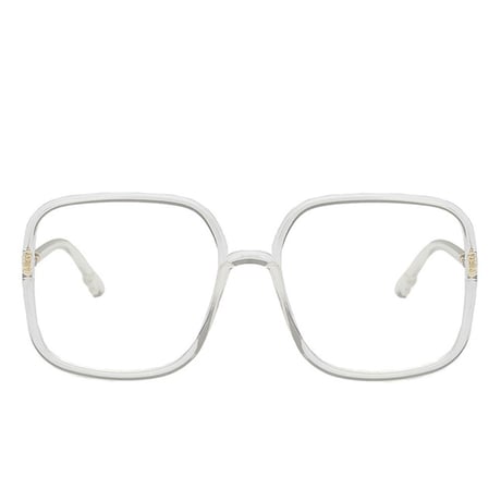 カジュアルユニセックス伊達メガネ大きいレンズクリアプラスチック伊達メガネ 幅広い枠組み 透明メガネ