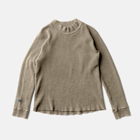 SILK NOEL ORGANIC WAFFLE MOCK NECKーCOFFEE