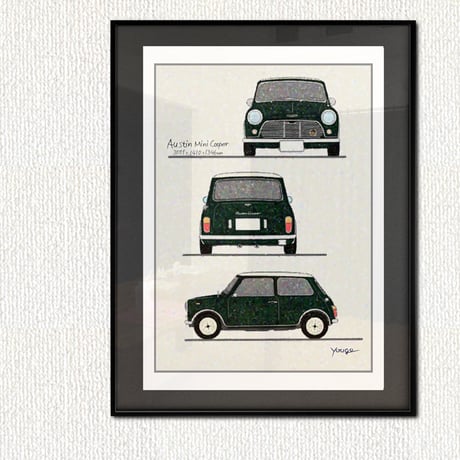 BMW MINI ​A4 アートイラスト  MY MINI イラスト-2　A4サイズ　額なし