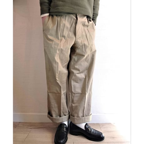 1タックモデル【French Army M-52 Chino Pants Late Model DeadStock】フランス軍 M-52 チノパンツ後期型 DeadStock  