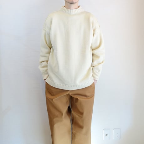 【 Guernsey Woollens/ガンジーウーレンズ】TRADITIONAL GUERNSEY SWEATER トラディショナル ガンジーセーター　クリーム