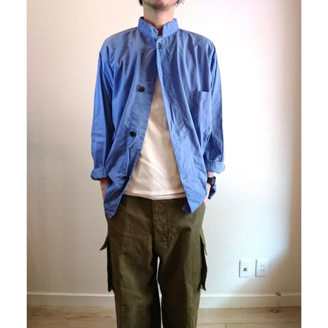 米軍 実物 ホスピタル シャツ MILITARY（ミリタリー） サープラス業者放出品 米軍使用 BLUE SCRUB