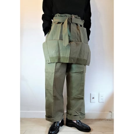 【French Army M-38 Motorcycle Pants Wood Button DeadStock】フランス軍  M-38 モーターサイクルパンツ ウッドボタン DeadStock