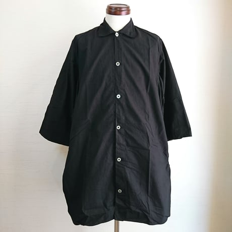【Swedish Army Hospital Shirts DeadStock Fabric Dyeing Black】スウェーデン軍 ホスピタルシャツ DeadStock 後染めブラック