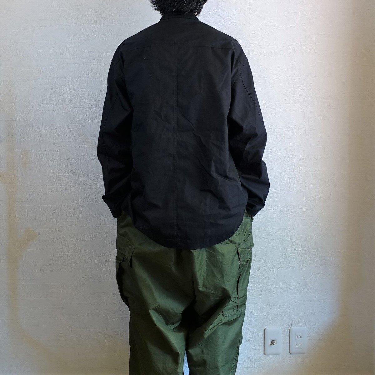 ARMY TWILL コットン／ポリエステル プレーン ビッグシャツ H/S AM